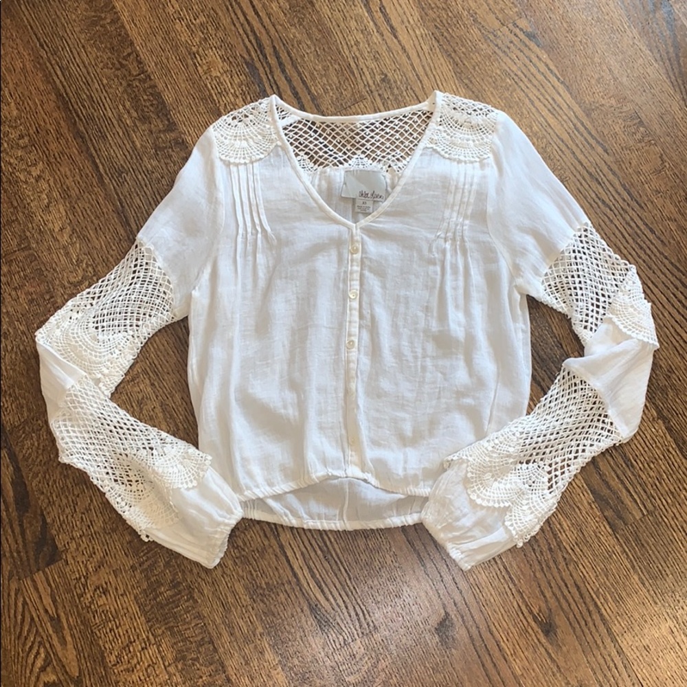 White Long Sleeve Crop Top